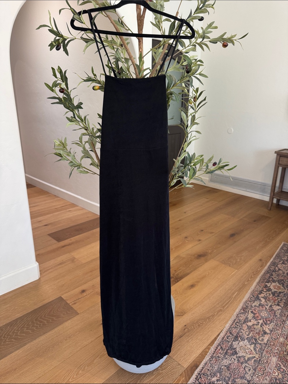 wild fable Black Maxi Slip Dress with Spaghetti Straps